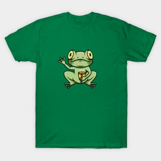 Cute Valentine Frog Drinking Hot Chocolate T-Shirt